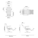 DAVE Fauteuil Barbier dimensions - Malys Equipements