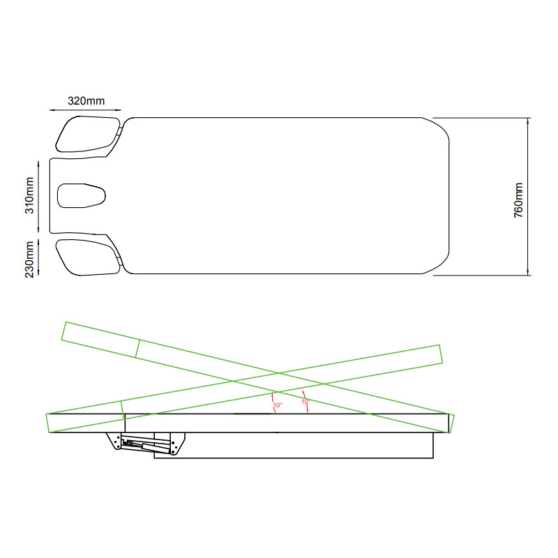 AMBRA Table de Soins Multifonction électrique - Base bois clair - schéma 2 - Mobilier Esthétique - Meuble Esthétique -  Malys Equipements