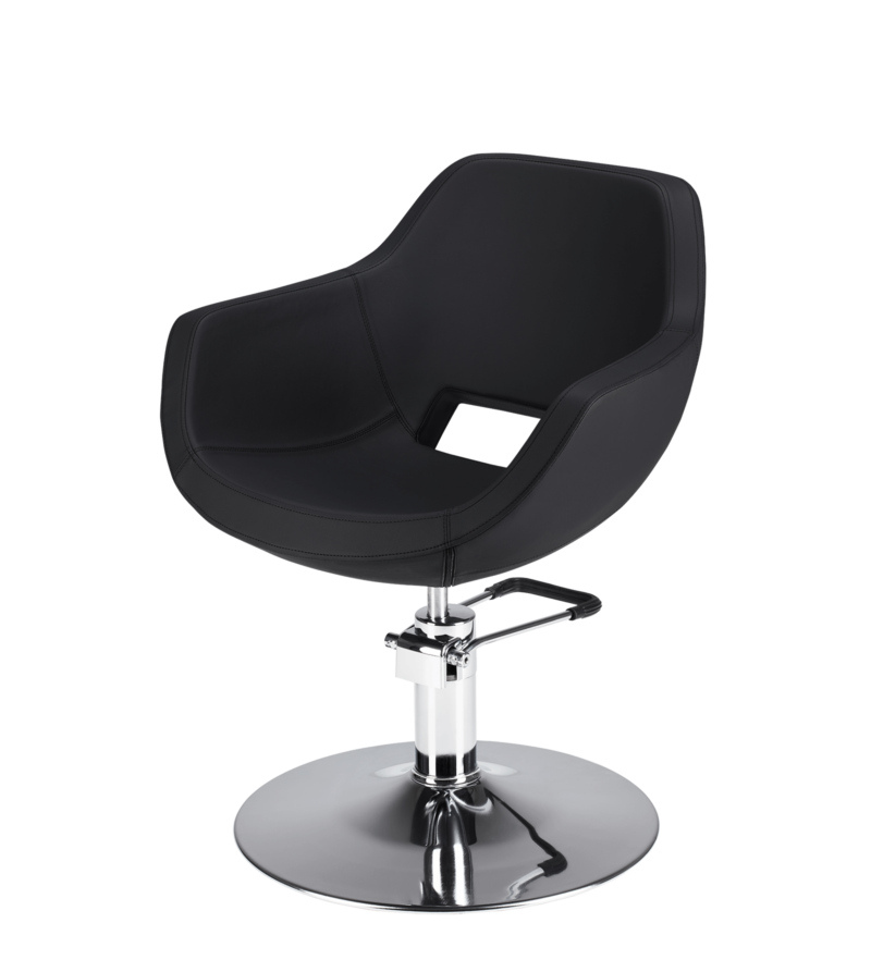 Fauteuil Coiffure LORE R base ronde de profil - Mobilier de coiffure - Meuble de coiffure - Malys Equipements