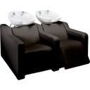 ALBA SOFA RELAX Bac shampoing 2 places - NOIR - VASQUE BLANCHE