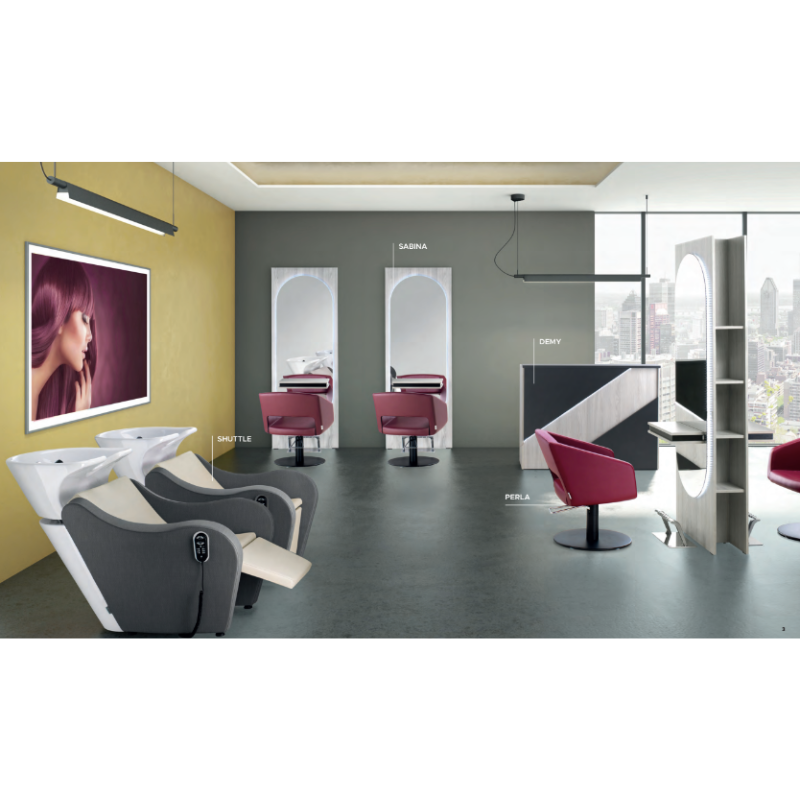 SABINA Coiffeuse murale LED - Salon Complet DEMY, SABINA ISOLA, PERLA, SHUTTLE - Malys Equipements