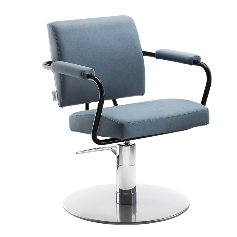 TULIP Fauteuil coiffure Bleue Base Ronde Chrome - P10 - Malys Equipements