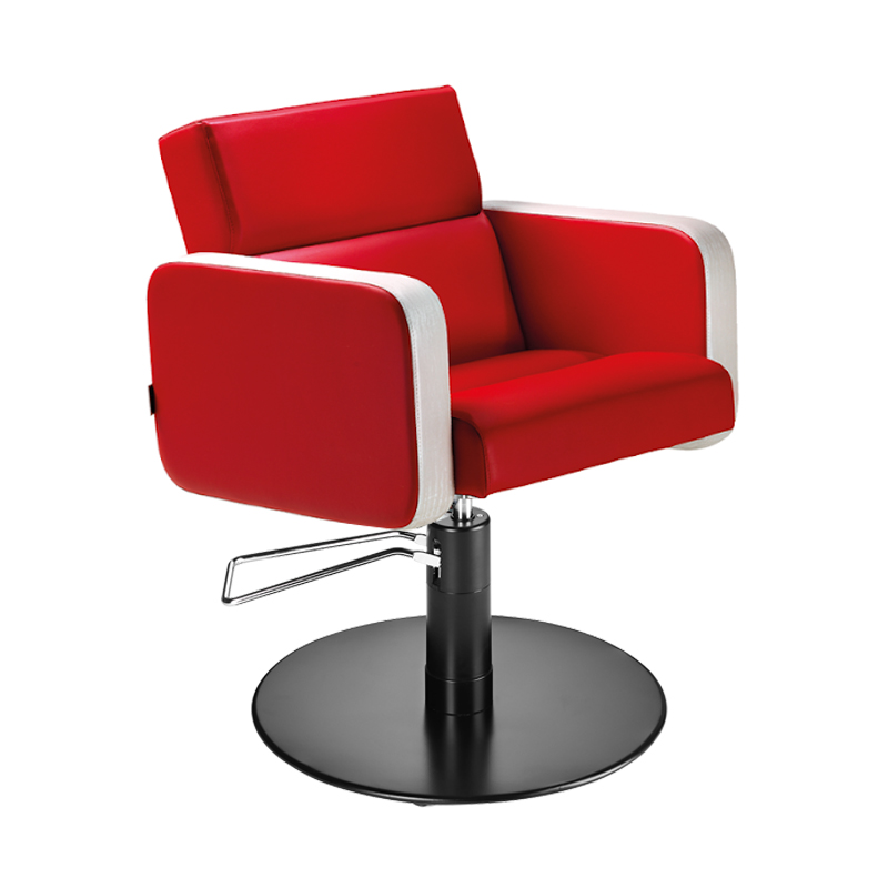 DOMINA Fauteuil coiffure Rouge Base Ronde Chrome - P10 - Malys Equipements