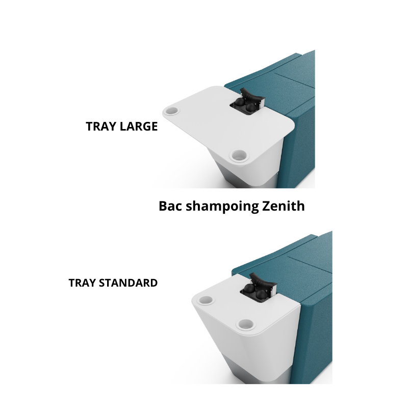 TRAY LARGE et STANDARD - Plateau Large ou Standard avec 2 Bols - Bac Shampoing Zenith Relax ou Massage - Malys Equipements