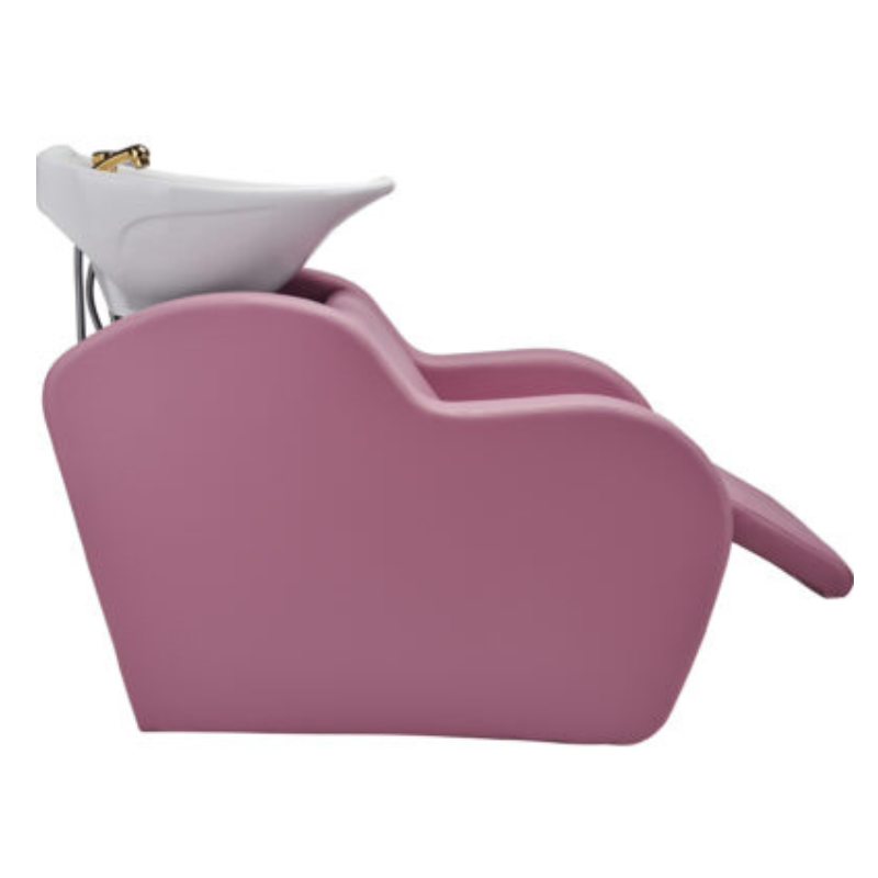 NORA RELAX VIBROMASSAGE Bac Shampoing - Vue de profil - Repose-jambes - Couleur rose - Malys Equipements