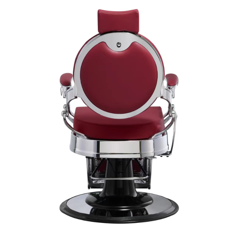 ARCHIE ROUGE SILVER Fauteuil Barbier - Vue de dos - Malys Equipements