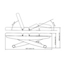 DIVA Table de massage et soins esthétiques Chauffante - Schéma des Dimensions du lit esthétique - Mobilier esthétique - Meuble esthétique