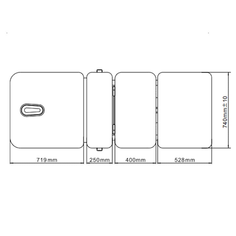 DIVA Table de massage et soins esthétiques Chauffante - schéma 2 des dimensions du lit de soin esthétique - Mobilier esthétique - Meuble esthétique