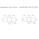 C5757 Table hydraulique 3 plans Ecopostural - dimensions 1 - Malys Equipements