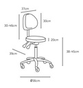 RITA XS PÉDICURE Tabouret - dimensions - Malys Equipements