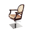 ROYAL Fauteuil Coiffure - base carrée wengé - Malys Equipements