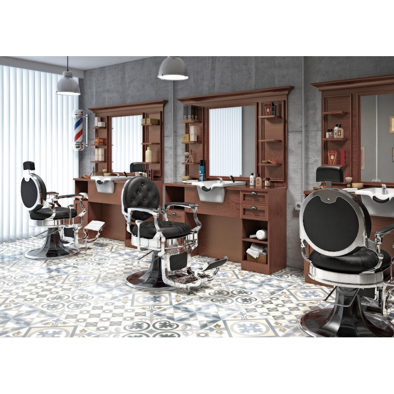 KIRK B Fauteuil Barbier - ambiance barbier - Mobilier barbier - Meuble Barbier - Mobilier barbershop - Malys equipements