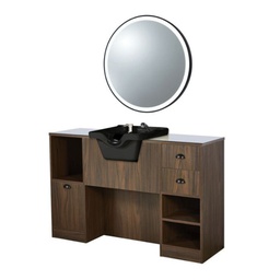 OKE 7 B Dressing table with basin - Dark wood