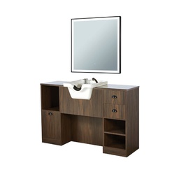 OKE 9 B Tocador con lavabo - Madera oscura