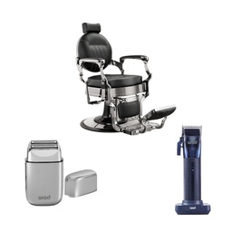 [WK-CAESAR-MERCURY-ACCURA-ESFIRSLIVER] PACK PREMIUM - Fauteuil + Tondeuse et rasoir - Barbier