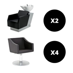 [AGV-EVOKA] EVOKA Hairdressing Furniture Pack 4 Stations